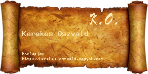 Kerekes Oszvald névjegykártya